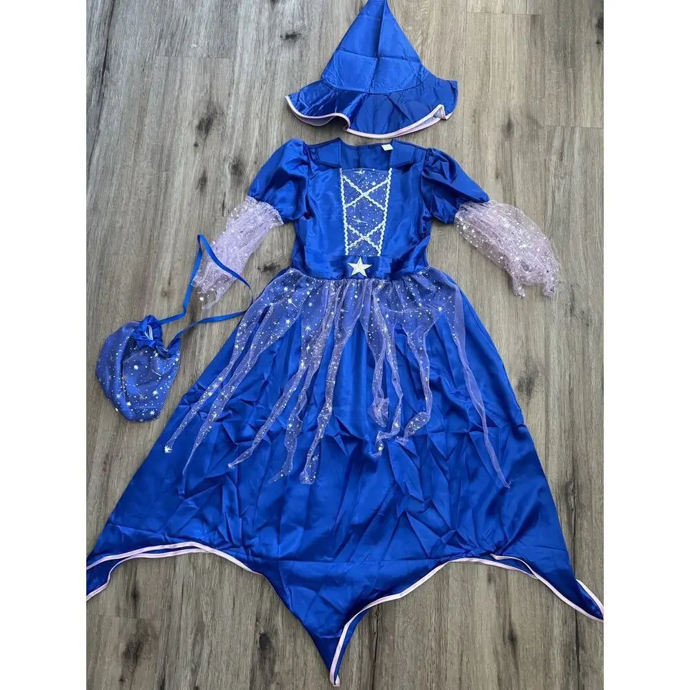 Girl Party Dress Witch Star Large Costume Festival For Girls With Hat Sz‎ L